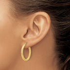 14K Diamond-Cut Round Hoop Earrings - Image 3