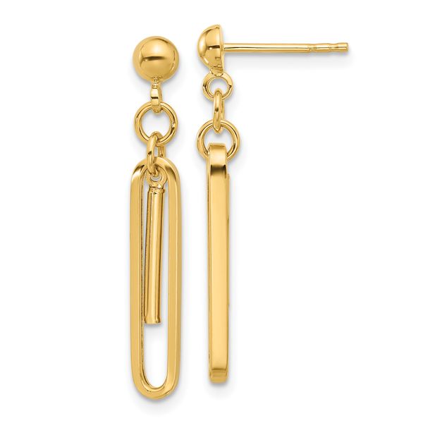 Leslie's 14K Polished Paperclip Dangle Earrings