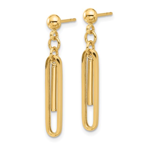 Leslie's 14K Polished Paperclip Dangle Earrings - Image 2