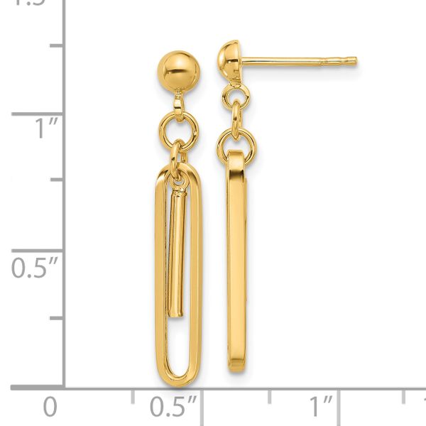 Leslie's 14K Polished Paperclip Dangle Earrings - Image 4
