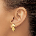 14K Polished Omega Back Earrings - Image 3