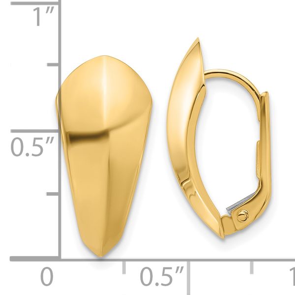 14K Polished Omega Back Earrings - Image 4