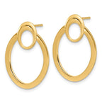 14K Polished Oval Drop Post Earrings - Image 2