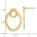 14K Polished Oval Drop Post Earrings - Image 4