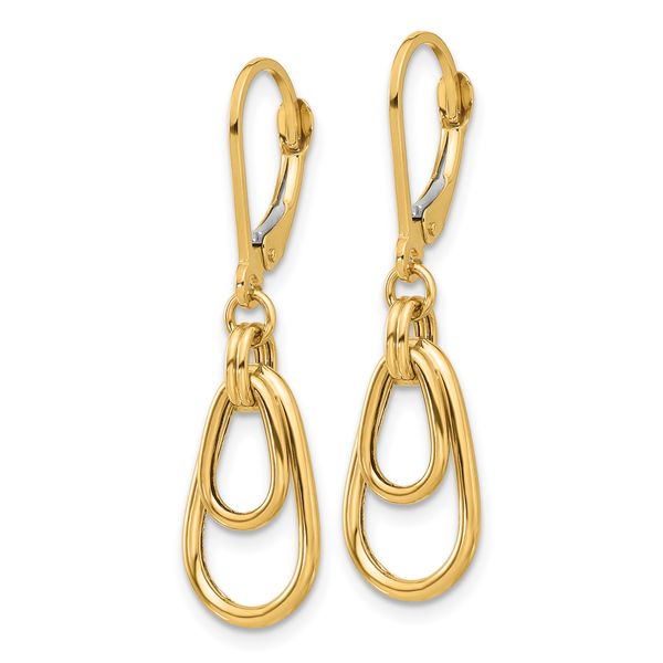 Leslie's 14K Polished Teardrop Dangle Leverback Earrings - Image 2