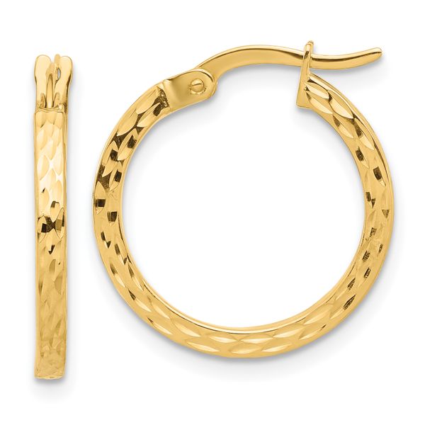 Leslie's 14K Diamond-cut Hoop Earrings