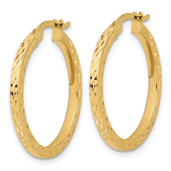 14K Diamond-cut Hoop Earrings - Image 2