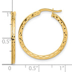 14K Diamond-cut Hoop Earrings - Image 4