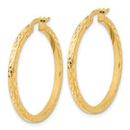 14K Diamond-cut Hoop Earrings - Image 2