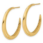 14K Polished J-Hoop Post Earrings - Image 2