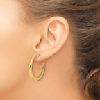 14K Polished J-Hoop Post Earrings - Image 3