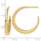 14K Polished J-Hoop Post Earrings - Image 4
