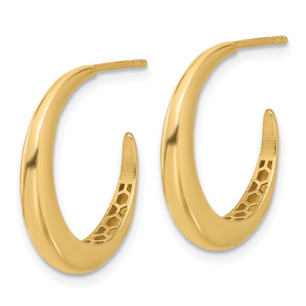 Leslie's 14K Polished J-Hoop Post Earrings - Image 2