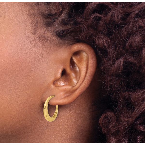 Leslie's 14K Polished J-Hoop Post Earrings - Image 3