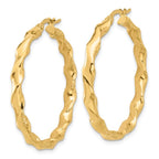 14K Polished Twisted Hoop Earrings - Image 2