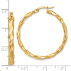 14K Polished Twisted Hoop Earrings - Image 4