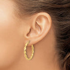 14K Polished Twisted Hoop Earrings - Image 3