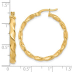 14K Polished Twisted Hoop Earrings - Image 4