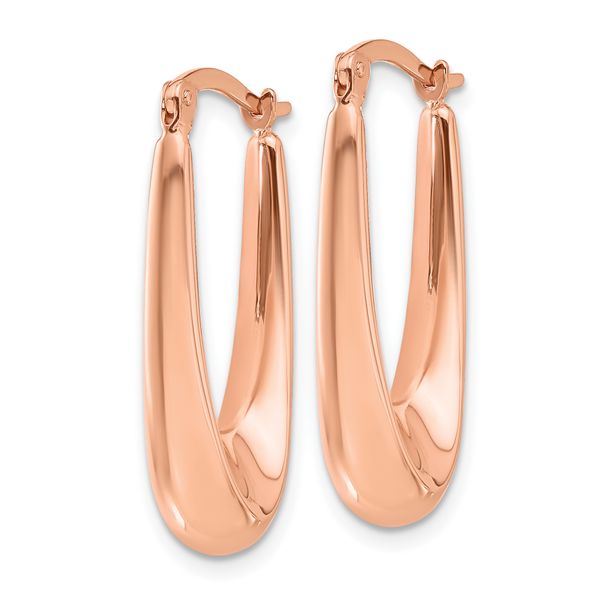 14K Rose Gold Polished Hoop Earrings - Image 2
