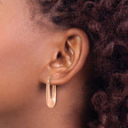 14K Rose Gold Polished Hoop Earrings - Image 3