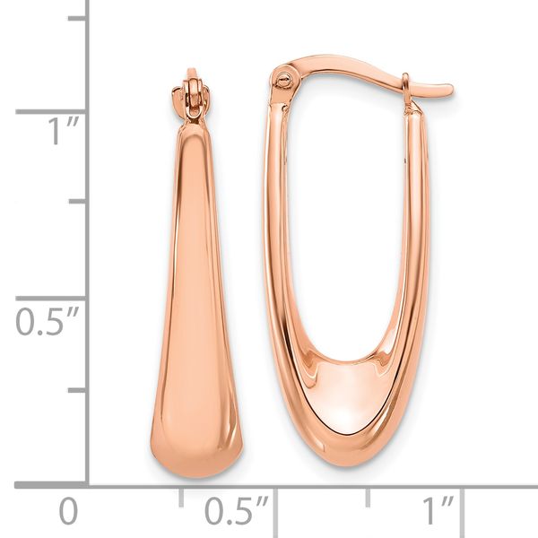 14K Rose Gold Polished Hoop Earrings - Image 4