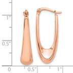 14K Rose Gold Polished Hoop Earrings - Image 4
