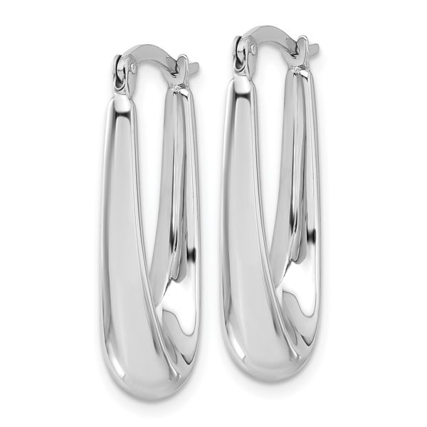 Leslie's 14K White Gold Polished Hoop Earrings - Image 2