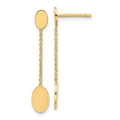 Leslie's 14K Polished Oval Discs Dangle Post Earrings