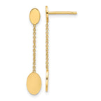 Leslie's 14K Polished Oval Discs Dangle Post Earrings