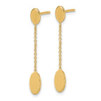 Leslie's 14K Polished Oval Discs Dangle Post Earrings - Image 2