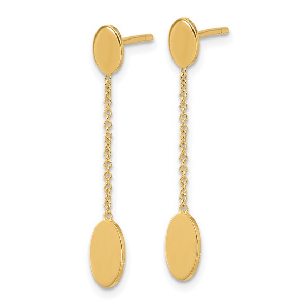 Leslie's 14K Polished Oval Discs Dangle Post Earrings - Image 2