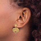 14K Polished Hearts Dangle Post Earrings - Image 3