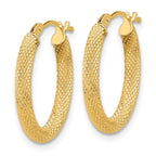 Leslie's 14K Polished and Textured Oval Hoop Earrings - Image 2