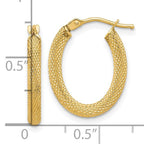 Leslie's 14K Polished and Textured Oval Hoop Earrings - Image 4
