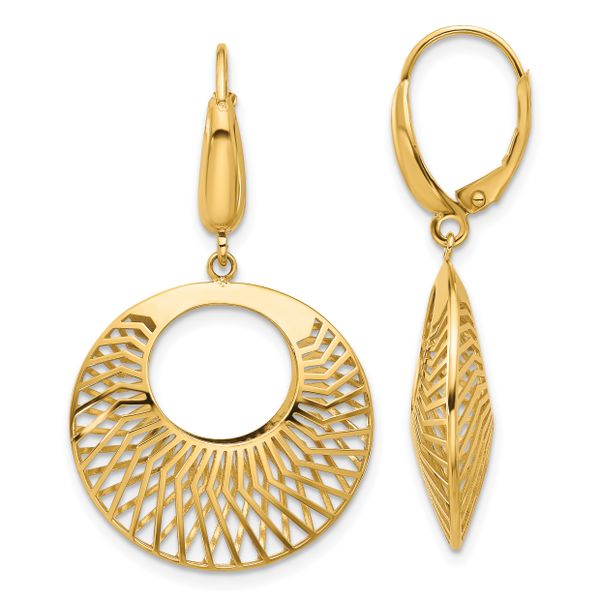 Leslie's 14K Polished Hollow Dangle Earrings