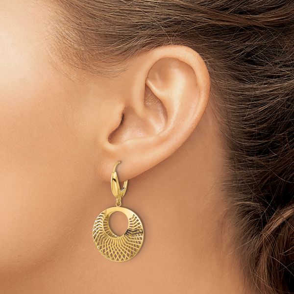 Leslie's 14K Polished Hollow Dangle Earrings - Image 3