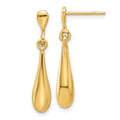 Leslie's 14K Polished Teardrop Post Dangle Earrings