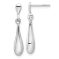 Leslie's 14K White Gold Polished Teardrop Post Dangle Earrings