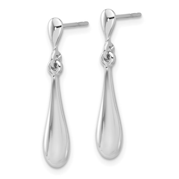 Leslie's 14K White Gold Polished Teardrop Post Dangle Earrings - Image 2