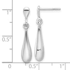 Leslie's 14K White Gold Polished Teardrop Post Dangle Earrings - Image 4