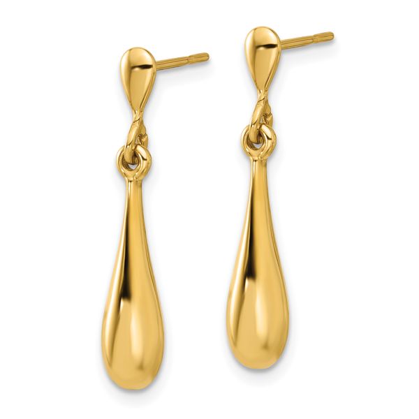 Leslie's 14K Polished Teardrop Post Dangle Earrings - Image 2