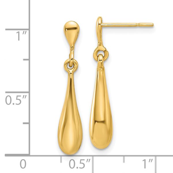 Leslie's 14K Polished Teardrop Post Dangle Earrings - Image 4