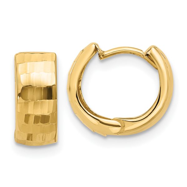Leslie's 14K Polished and Diamond-cut Huggie Hoop Earrings