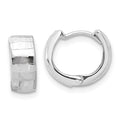 Leslie's 14K White Gold Polished and Diamond-cut Huggie Hoop Earrings