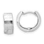 Leslie's 14K White Gold Polished and Diamond-cut Huggie Hoop Earrings