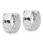 Leslie's 14K White Gold Polished and Diamond-cut Huggie Hoop Earrings - Image 2