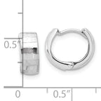 Leslie's 14K White Gold Polished and Diamond-cut Huggie Hoop Earrings - Image 4