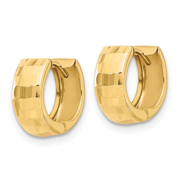 Leslie's 14K Polished and Diamond-cut Huggie Hoop Earrings - Image 2
