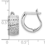 Leslie's 14K White Gold Polished and Diamond-cut Omega Back Earrings - Image 4
