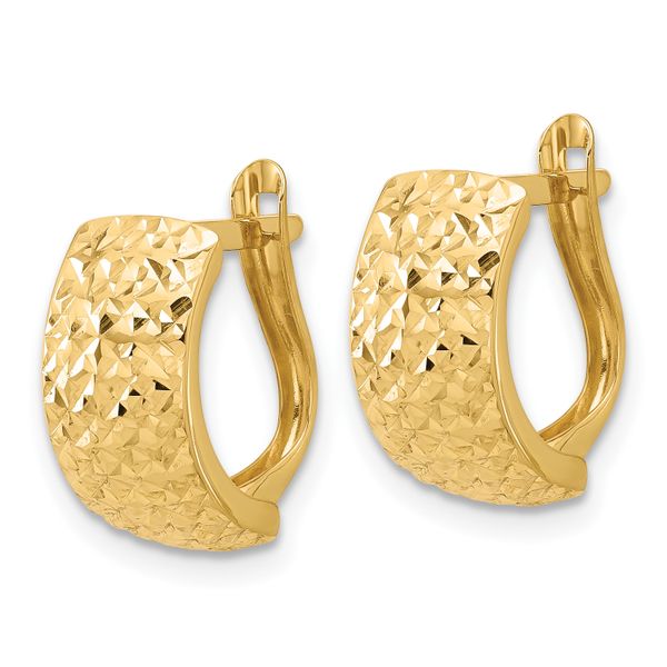 Leslie's 14K Polished and Diamond-cut Omega Back Earrings - Image 2
